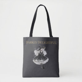 Darkly Delightful – Gothic Witch & Cat Tote Bag