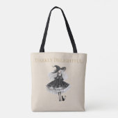 Darkly Delightful – Light Edition Witch & Cat Tote Bag (Achterkant)