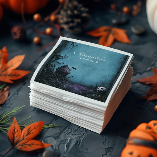 Darkly Elegant Spooky ONE Birthday Servet
