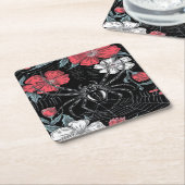 Darkly Romantic Spider Floral Kartonnen Onderzetters (Schuin)