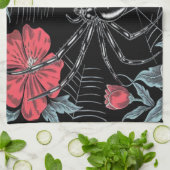Darkly Romantic Spider Floral Theedoek (Gevouwen)