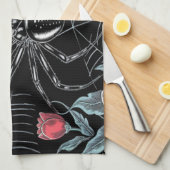 Darkly Romantic Spider Floral Theedoek (Quarter Fold)