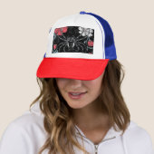 Darkly Romantic Spider Floral Trucker Pet (In situ)