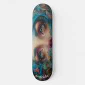 Darkly surreal mermaid face street art airbrush  persoonlijk skateboard (Voorkant)