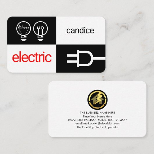 Darkness And Light Electric Squares Visitekaartje (Voorkant / Achterkant)