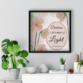 Darkness is de Birthplace of Light Breslov Floral Poster