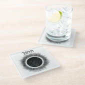 Darkness Plague voor Seder Glazen Onderzetter (Schuin)