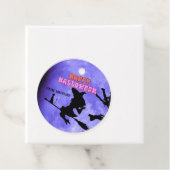 Darknight Halloween feest met schattige kat heks Bedankjes Labels (In situ)