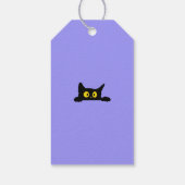 Darknight Halloween feest met schattige kat heks Cadeaulabel (Achterkant)