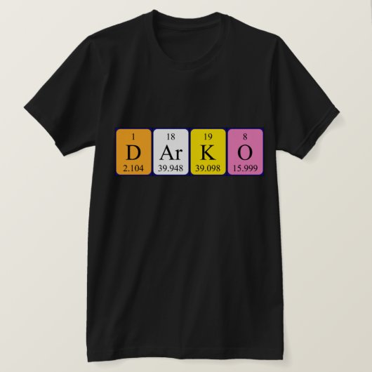 Darko periodiek table name shirt (Design voorkant)