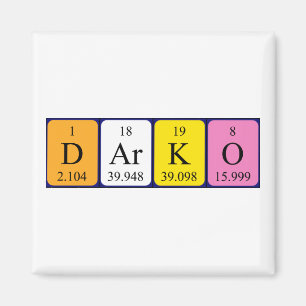 Darko periodieke table name magnet