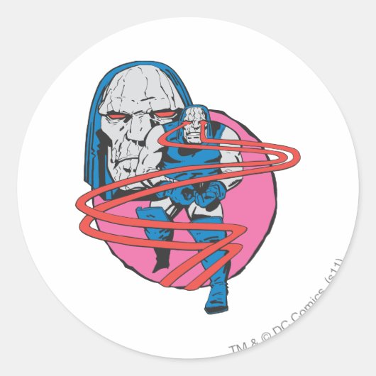 Darkseid Shoots Omega Beams Ronde Sticker (Voorkant)