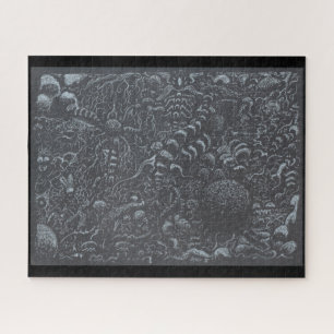Darkworld zilveren inkt landschap legpuzzel