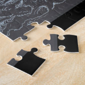 Darkworld zilveren inkt landschap legpuzzel (Zijkant)