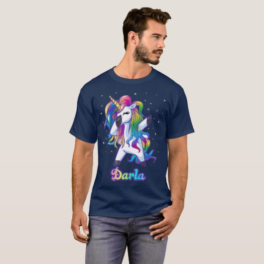 DARLA-naam Aangepaste aangepaste regenboogontsteki T-shirt (Voorkant volledig)