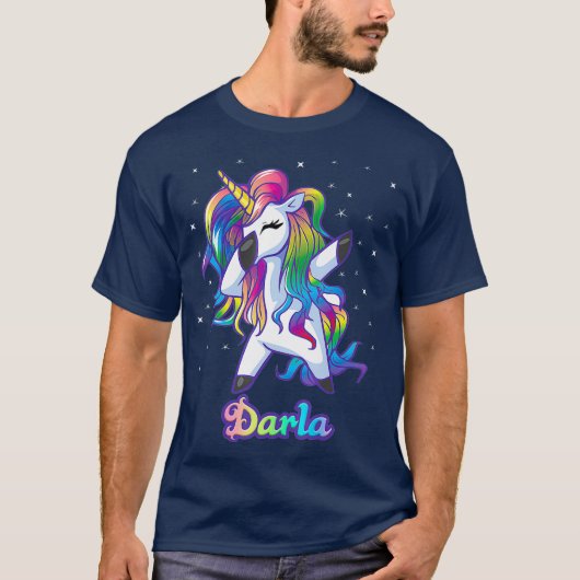 DARLA-naam Aangepaste aangepaste regenboogontsteki T-shirt (Voorkant)