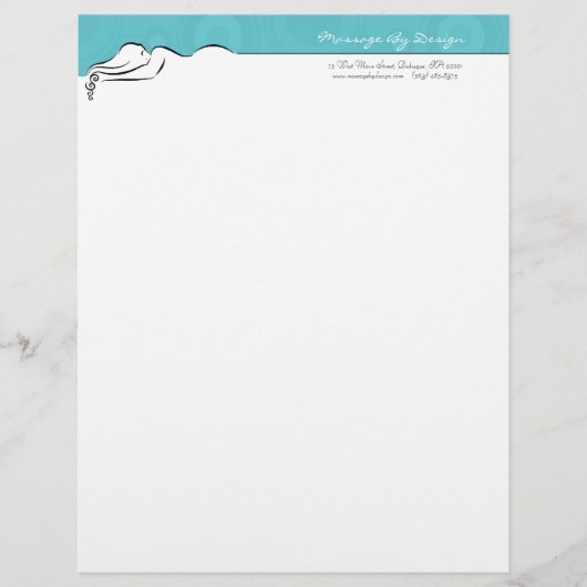 Darla [spa blue] Letterhead Gepersonaliseerd Briefhoofd (Voorkant)
