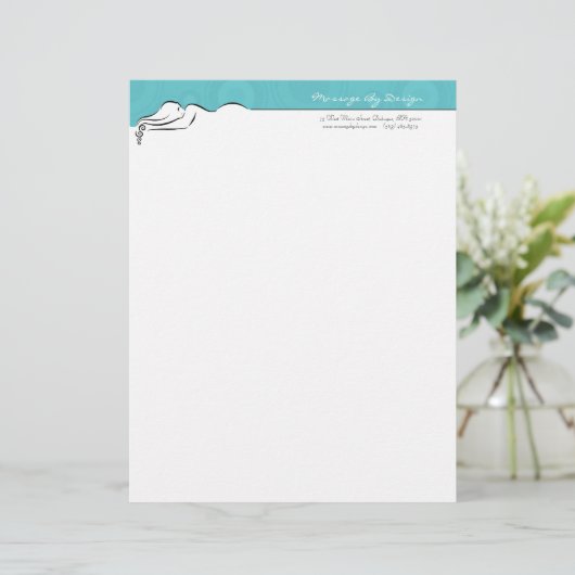 Darla [spa blue] Letterhead Gepersonaliseerd Briefhoofd (Staand voorkant)