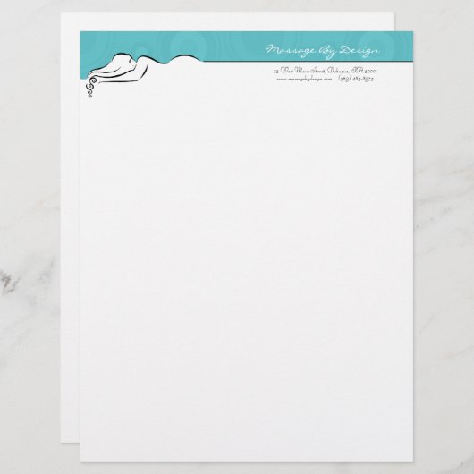 Darla [spa blue] Letterhead Gepersonaliseerd Briefhoofd (Voorkant / Achterkant)