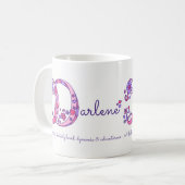 Darlene naam betekent decoratief D monogram mok (Voorkant links)