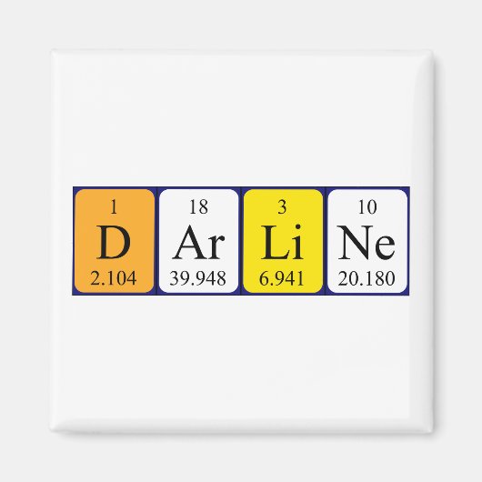Darline periodieke lijstnaam magnet (Voorkant)
