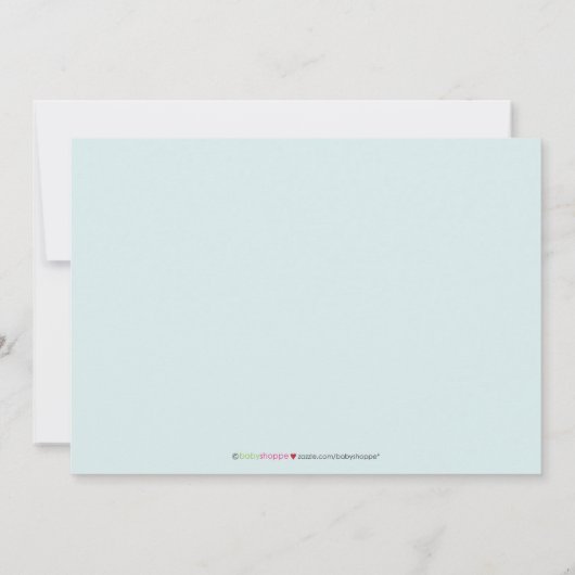 Darling 5x7 Twin Boy/Girl Aqua Birth Announounding Aankondiging (Achterkant)