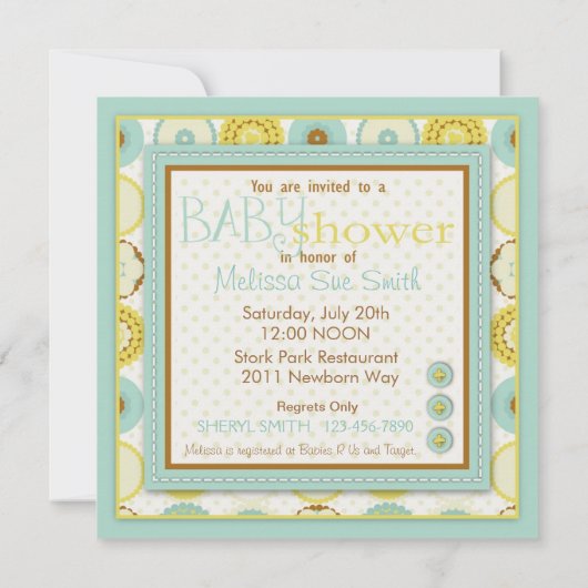 Darling Baby Toes Invitation Square Kaart (Achterkant)