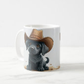 Darling Black Lab puppy verheldert het moment Koffiemok (Voorkant links)