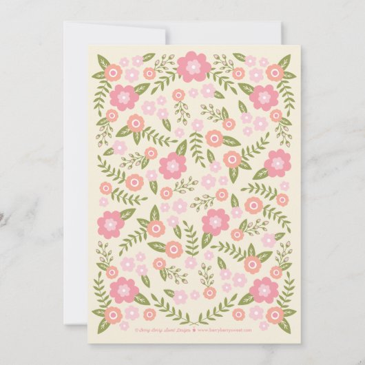 Darling Blooms Birth Announding - Cream Aankondiging (Achterkant)