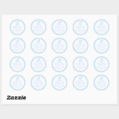 Darling Blue Footprints Baby shower Ronde Sticker (Vel)