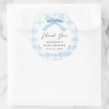 Darling Blue Waterverf Plaid en Bow Baby shower
