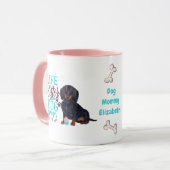 Darling Brown Dachshund Dog houdt van MOM Birthday Mok (Voorkant links)