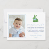 Darling Bunny Green Blue Baby Afbeelding Birthday Bedankkaart (Voorkant)