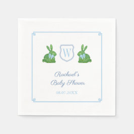 Darling Bunny Monogram Boy Baby shower Brunch Servet