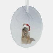 Darling Chipmunk Candy Cane and Santa Hat Glas Ornament (Voorkant Rechts)