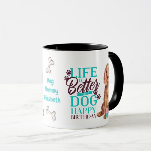 Darling Cocker Spaniel Dog houdt van MOM Birthday Mok (Voorkant rechts)