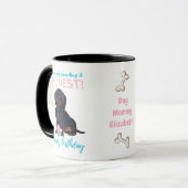 Darling Dachshund Dog Funny MOM of Dads Birthday Mok (Voorkant links)