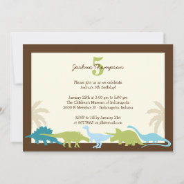 Darling Dinosaurs Birthday Party Invitation Kaart