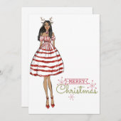 Darling Diva Christmas Feestdagenkaart (Voorkant / Achterkant)