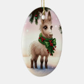 Darling Donkey Christmas Wreath Holiday Keramisch Ornament (Rechts)