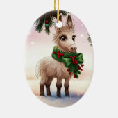 Darling Donkey Christmas Wreath Holiday Keramisch Ornament (Achterkant)