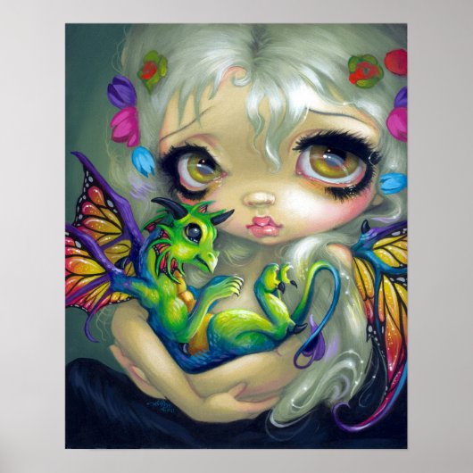 Darling Dragonling IV ART PRINT dragon fairy CUTE (Voorkant)