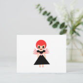 Darling Fairy 72 met rood haar Briefkaart (Staand voorkant)