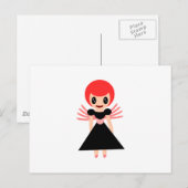 Darling Fairy 72 met rood haar Briefkaart (Voorkant / Achterkant)