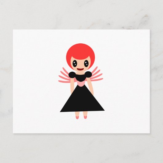 Darling Fairy 72 met rood haar Briefkaart (Voorkant)