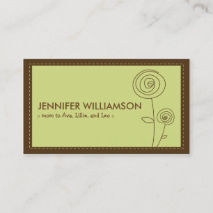Darling Flower Mouse Calling Card (limoen) Contactkaartje