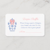 Darling Ginger Jar Girl Baby shower Diaper Raffle Informatiekaartje (Voorkant)