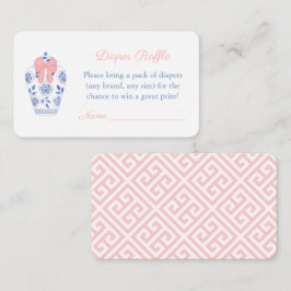 Darling Ginger Jar Girl Baby shower Diaper Raffle Informatiekaartje