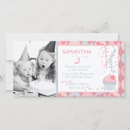 Darling Girl Invitation Photo Card (Voorkant)