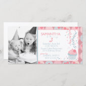 Darling Girl Invitation Photo Card (Voorkant / Achterkant)